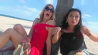 girls pick up random guy from beach to fuck in hotel